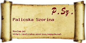 Palicska Szorina névjegykártya